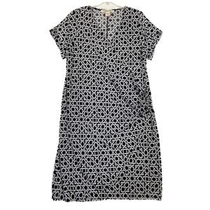 Studio West Apparel Dress Womens 1X Black White Geometric Print Dress